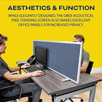OBEX Acoustical Free Standing Privacy Screen, Cubicle Accessories Desk Privacy - Image 2