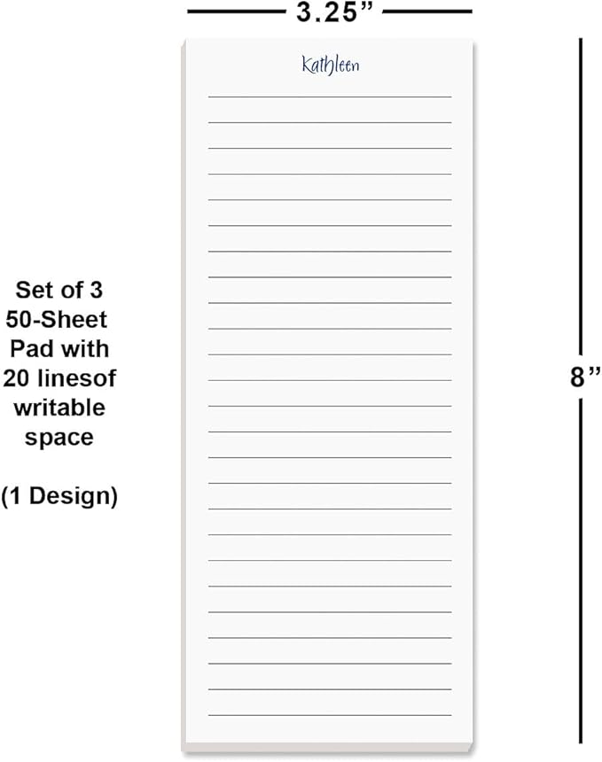 Current Elegant Lined Personalized Notepads – Set of 3, 50-Sheet Pads, 3 1/4 x - Image 2