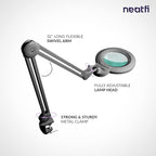 Neatfi XL Bifocal LED Magnifying Lamp, 7-Inch Acrylic Lens, 5D/20D Magnification - Image 5