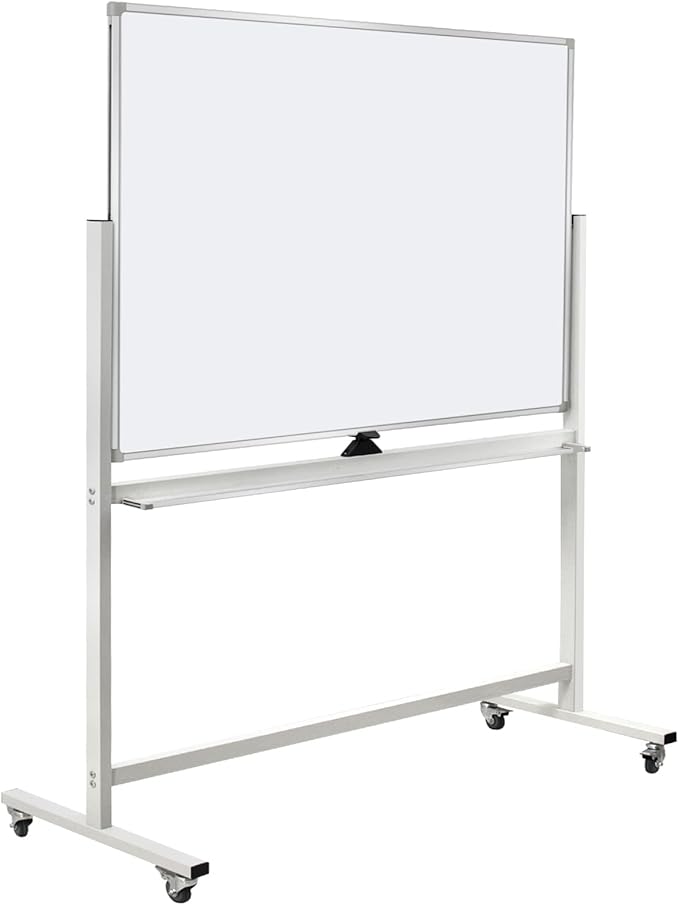 Double-Sided Mobile Whiteboard Magnet Dry Erase Board on Wheels by Unknown