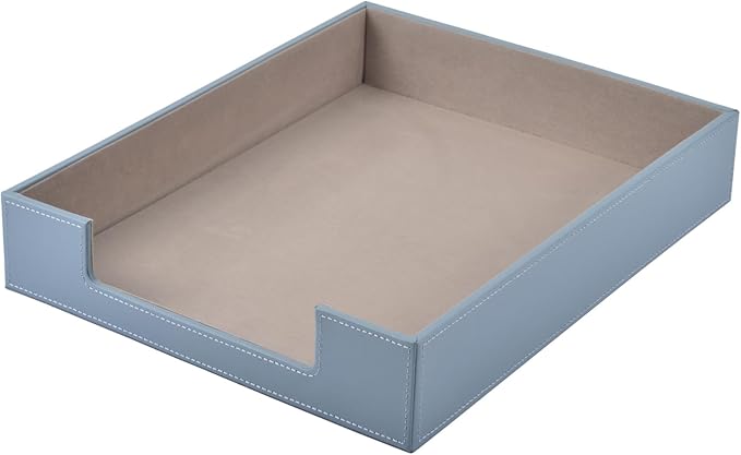 Leather Letter Tray, Office Supplies Desk Organizer by XNONE