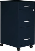 LYS SOHO Box/File/File Mobile Navy File Cabinet, 3 Drawer by Lorell