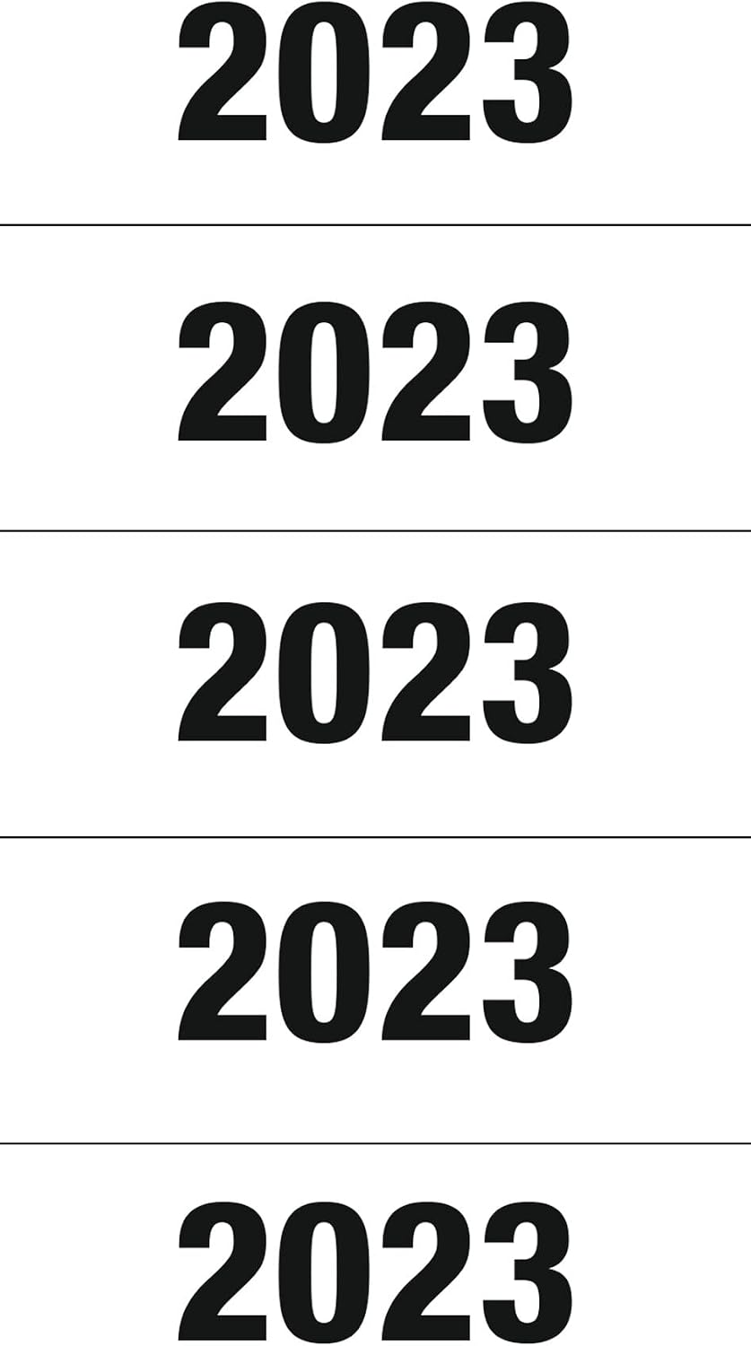 HERMA 1683 Year Numbers Stickers for Folders (60 x 26 mm, Matte Paper, Opaque), Self-Adhesive, Permanent Adhesive Text Labels, 100 Labels, White