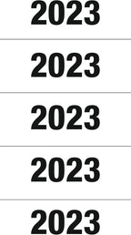 HERMA 1683 Year Numbers Stickers for Folders (60 x 26 mm, Matte Paper, Opaque), Self-Adhesive, Permanent Adhesive Text Labels, 100 Labels, White