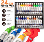 djar 49 pcs acrylic paint set with tabletop, close-up detail