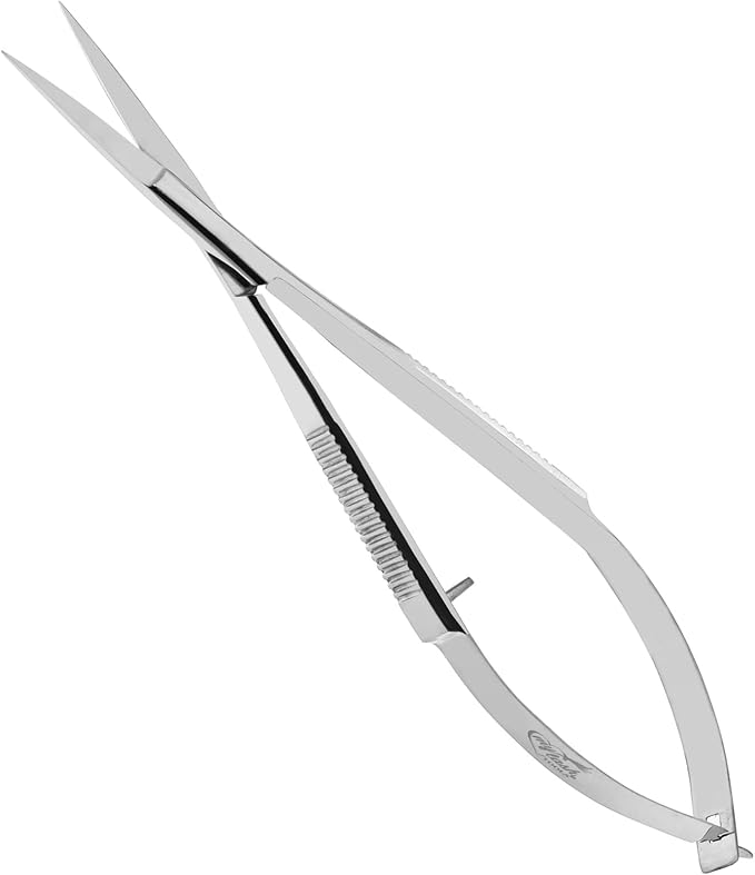 Cross Edge Spring Scissors 5 Inch straight Stainless Steel Precision Eyebrow & - Image 2