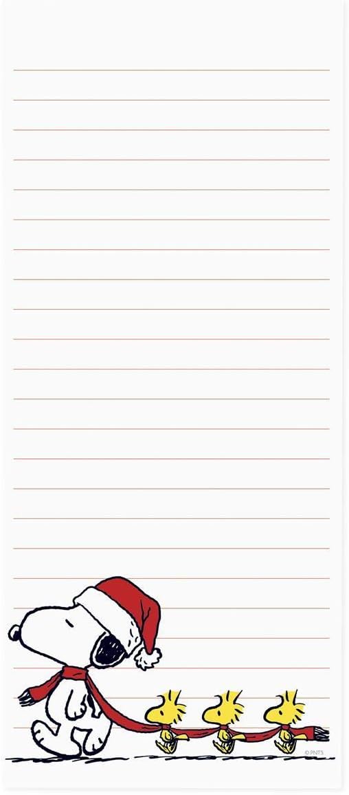 Graphique Snoopy Scarf Train Magnetic Notepad | 100 Tear-Away Sheets | Grocery by GraphiquedeFrance