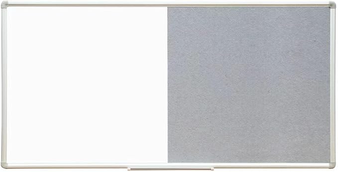DEVELOP Large Grey Felt Bulletin & Magnetic Dry Erase Combo Board, 72 x 36 Inch by DEVELOP