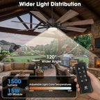 60 inch ceiling fan with light and remote, close-up detail