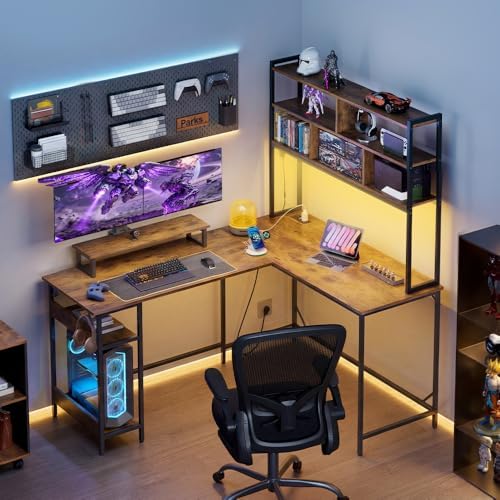 DEVAISE 60 Inch L Shaped Gaming Desk with Drawers and Storage, Corner Desk wi...