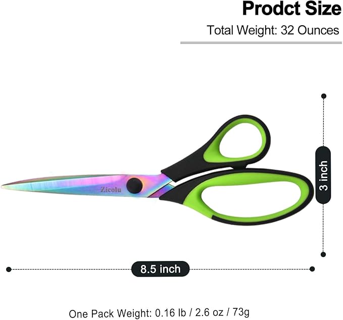 Zicolu 8.5" Scissors Bulk Set of 12-Pack, Sharp Scissors all Purpose Heavy Duty - Image 5
