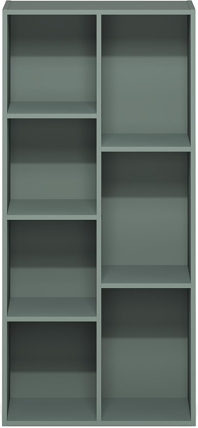 Furinno LUDER Book Shelf, 7-Cube Bookshelf, Bookcase with Open Shelves, 9.4 x...