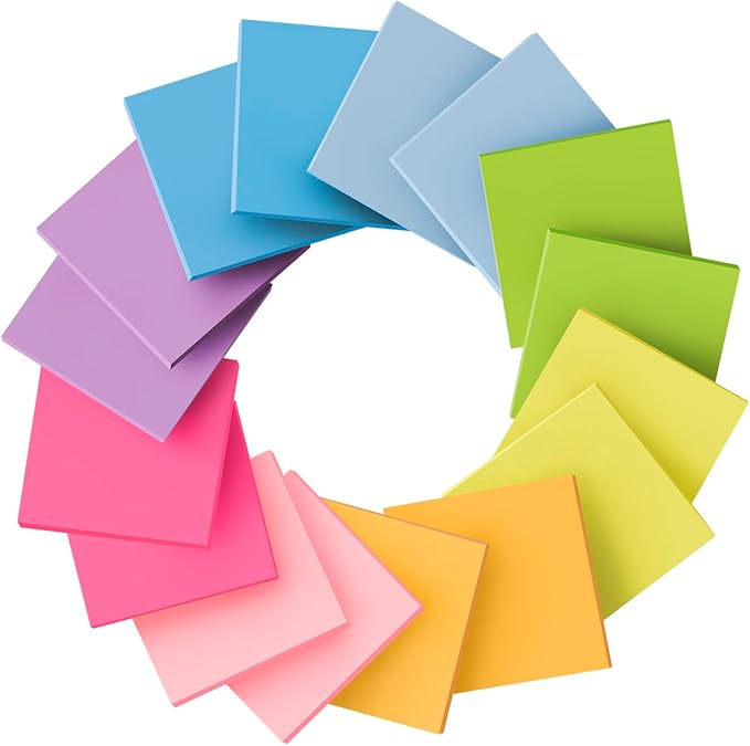 Sticky Notes 3x3, Self-Stick Pads Bright Colors Sticky Note, Recyclable - Image 7