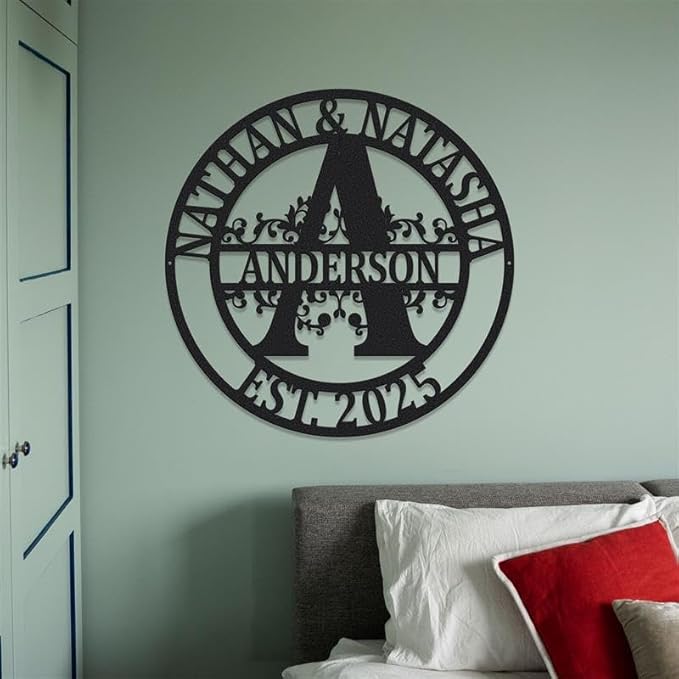 Custom Metal Signs | Personalized Monogram Name Sign | Outdoor Wall Art - Image 4