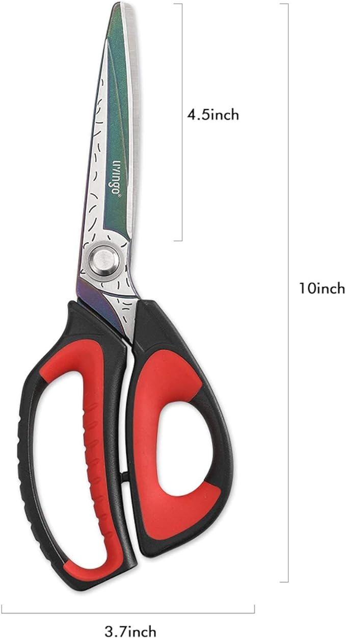 LIVINGO 10" Multipurpose Heavy Duty Scissors, Premium Titanium Coating Forged - Image 6