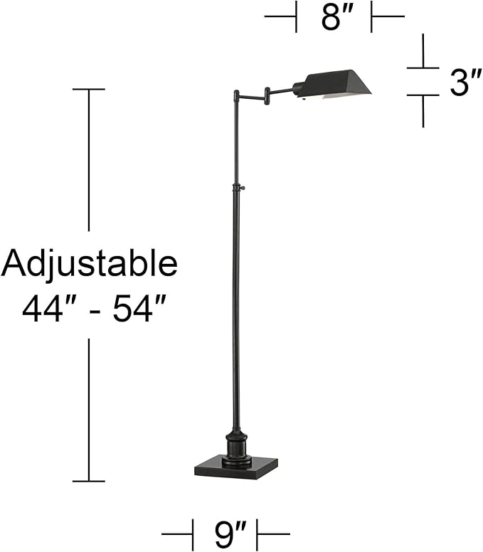 Regency Hill Jenson Traditional Farmhouse Adjustable Pharmacy Floor Lamp - Image 4