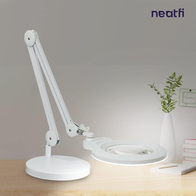 Neatfi XL Bifocal LED Magnifying Lamp, 7-Inch Acrylic Lens, 5D/20D Magnification - Image 7