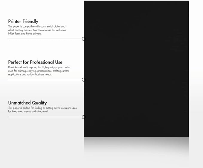 LUXPaper 8.5" x 11" Paper | Letter Size | Midnight Black | 28lb. | 1, 000 Qty - Image 8
