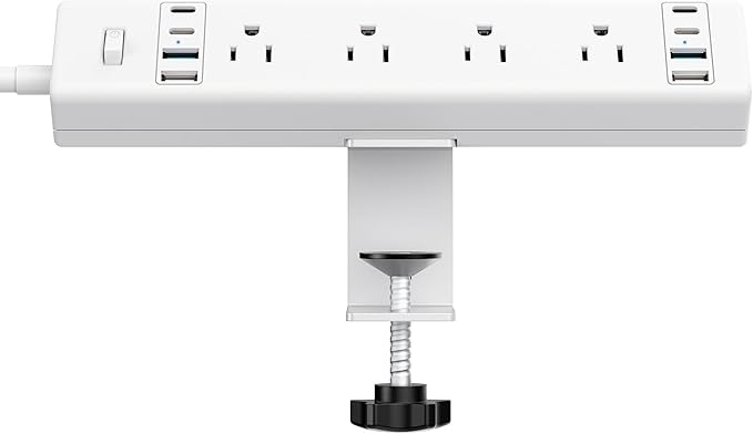 40W Fast Charging Station, Desk Clamp Power Strip 20W USB C, 8 Outlets - Image 7