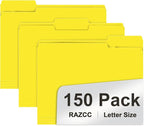File Folder, RAZCC 150 Pack 1/3 Cut Tab File Folders Letter Size, Folders by RAZCC