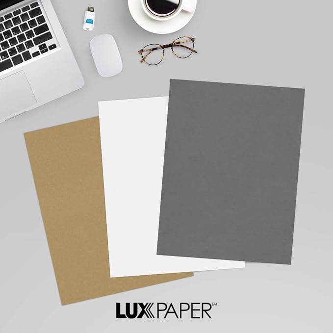 LUXPaper 8.5" x 11" Cardstock | Letter Size | Sterling Gray Linen | 100lb. - Image 9