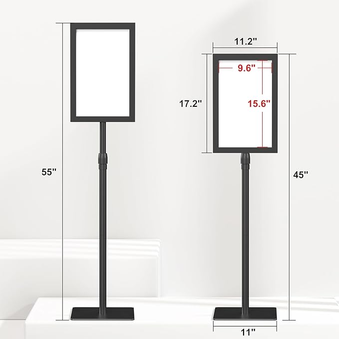 Relx Standing Sign Holder 11 x 17, Adjustable Pedestal Sign Stand, Double-sided - Image 3
