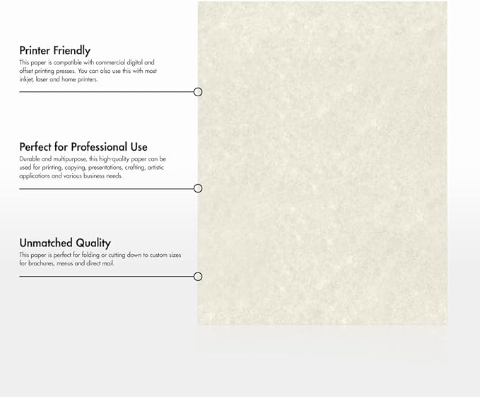 LUXPaper 8.5" x 11" Paper | Letter Size | Cream Parchment | 60lb. Text | 250 Qty - Image 8