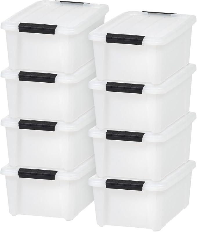 IRIS USA 13.5 Qt Stackable Plastic Storage Bins by IRISUSA