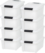 IRIS USA 13.5 Qt Stackable Plastic Storage Bins by IRISUSA