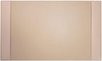 White Latte Bonded Leather 30" x 18" Side-Rail Desk Pad by Dacasso