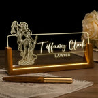 Desk Name Plate Personalized, Custom Office Light Up Name Plate by Ueedklaayy