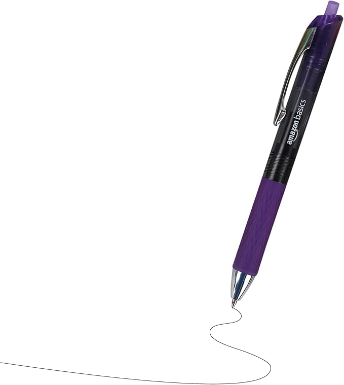 Amazon Basics Gel Pens Fine Point Smooth Writing Pens, Retractable, 12 Pack - Image 3