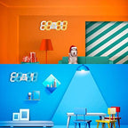 15" large 3d led wall clock rgb neon, side view