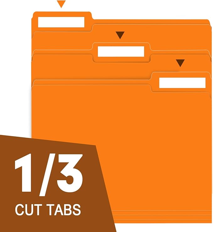 File Folder, RAZCC 100 Pack 1/3 Cut Tab File Folders Letter Size, Folders - Image 3