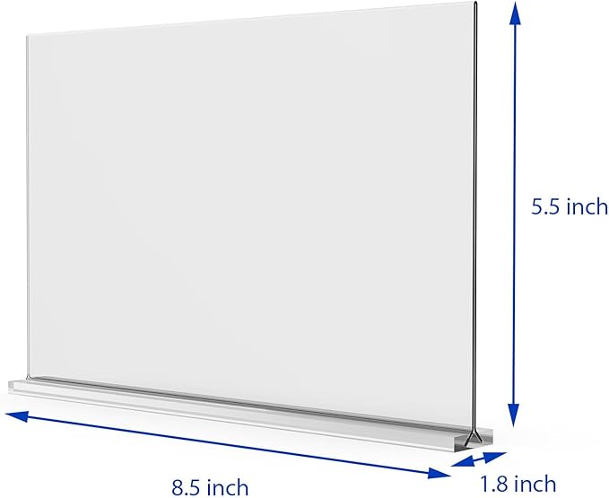 newnewshow Acrylic Sign Holder 8.5x5.5 Inch 3 Pack Horizontal T Shape - Image 2