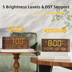 raynic digital alarm clock, 8.7" large led display showing dimensions