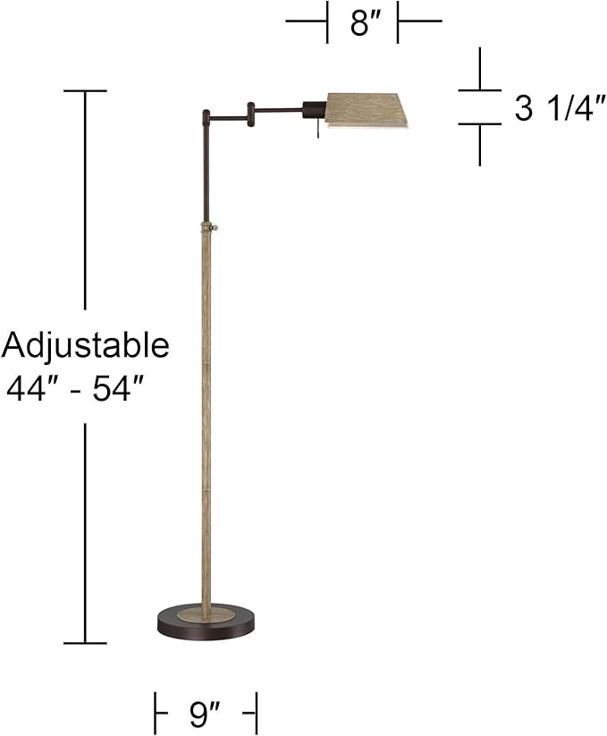 Regency Hill Jenson Rustic Farmhouse Industrial Swing Arm Pharmacy Floor Lamp - Image 4
