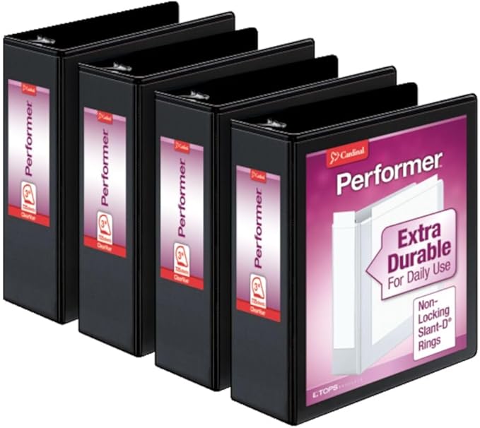 Cardinal Performer 3-Ring Binders, Non-Locking Slant-D Rings, 725-Sheet Capacity by TOPSProducts