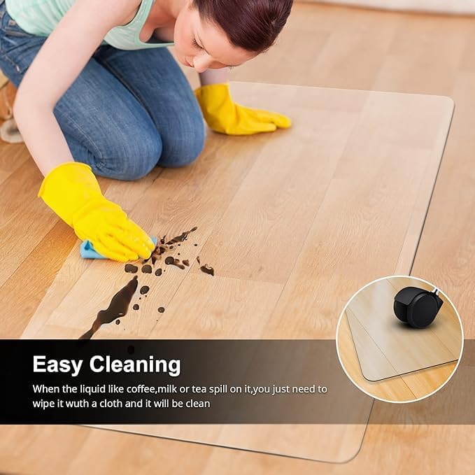 Kuyal Office Chair Mat for Hardwood Floor, Easy Glide, Floor-Protector - Image 4