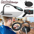 magnifying glass with light and stand, 5 color, side view