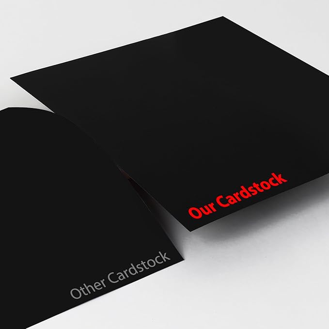 OcePor 100 Sheets Black Cardstock 12” x 12”, 92lb/250gsm Black Card Stock - Image 5
