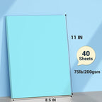 Cardstock 8.5 x 11, Thick Printer Paper 75 lb/200 gsm, 40 Sheets Card Stock Blue - Image 2