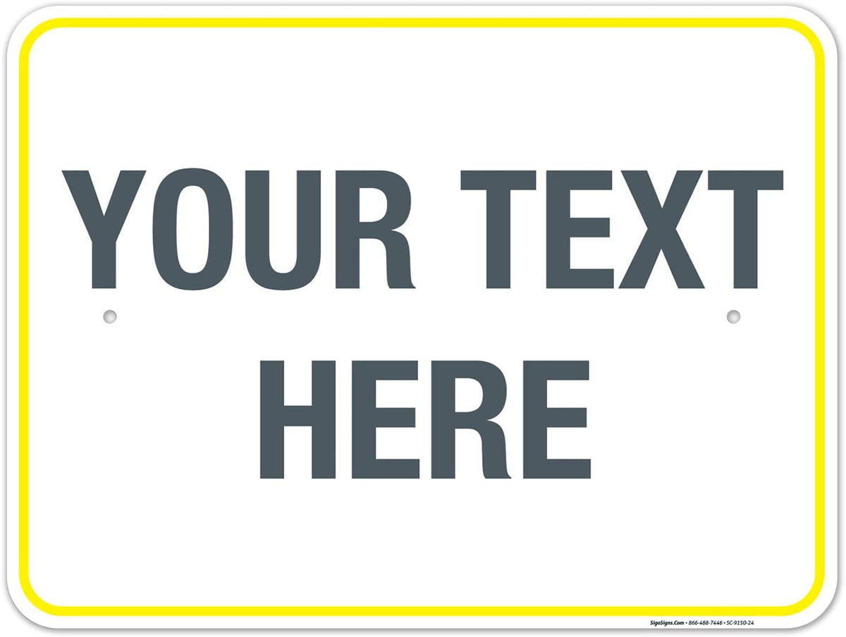Personalized Custom Customize for Office, Delivery Yellow Sign, 18x24 Inches