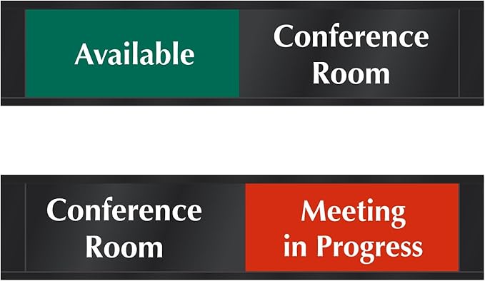 SmartSign Conference Room Door Sign Meeting In Progress/Available Door Slider by SmartSign
