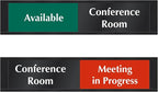 SmartSign Conference Room Door Sign Meeting In Progress/Available Door Slider by SmartSign