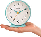Tinload 4.5" Battery Operated Retro Analog Alarm Clock, Small Silent Bedside - Image 2