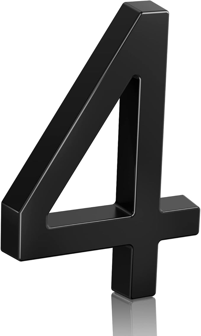 6" Floating Stainless Steel Address House Number, Modern Metal Anti-Rust House by MerearDecoration