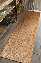 hausattire jute braided woven kitchen runner 2x6 feet, side view