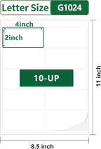 Gemsroyal 2"×4" Address Labels Printable, 4×2 inch White Matte Shipping Label - Image 2