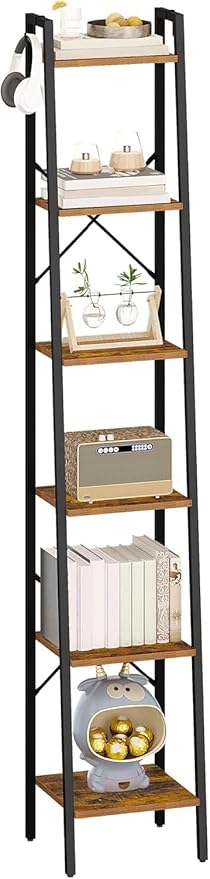 Hzuaneri Ladder Shelf, Bookshelf Bookcase, Freestanding Corner Storage Shelve - Image 8